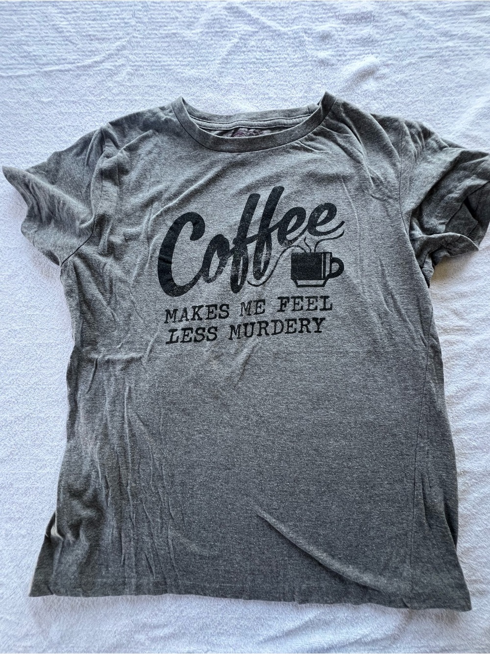 Coffee Graphic Tee - Grey Women's Top